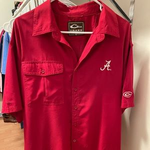 Drake alabama crimson tide button up shirt